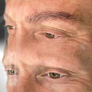 antes y después de la micropigmentación de cejas en Bilbao para hombres en Luhdeline